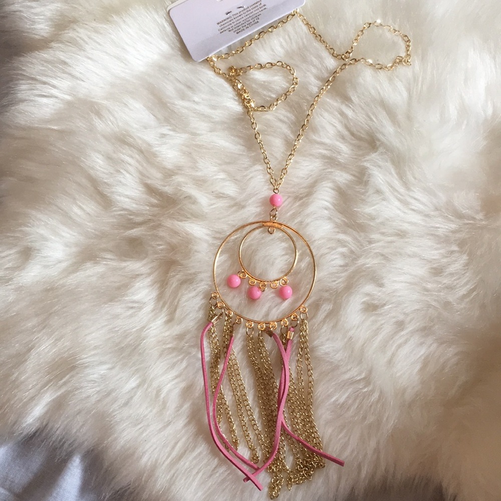 ♥️ pink gold necklace